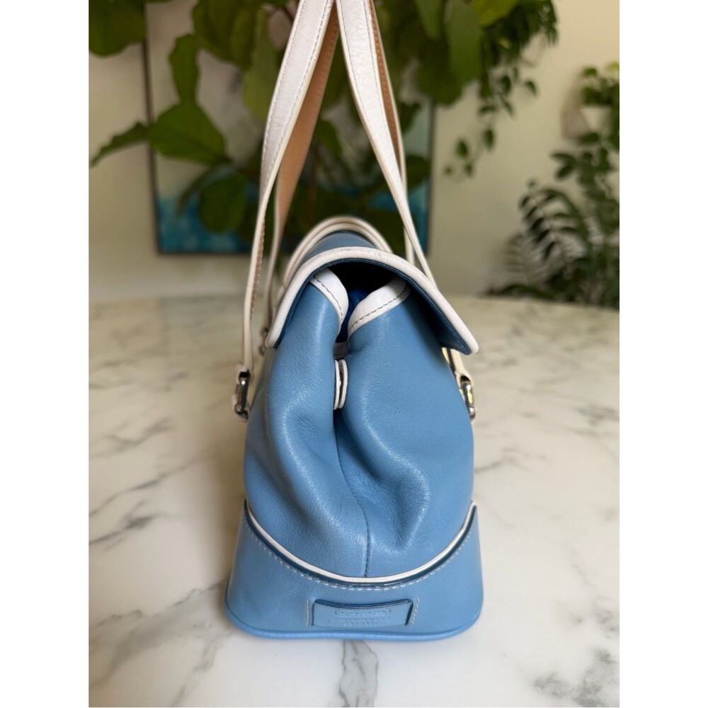 Coach Vintage Y2K Hamptons Leather Satchel Pool Blue … - Gem
